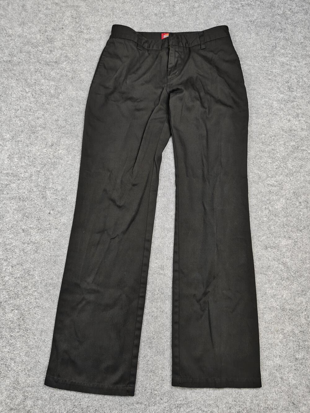 Dickies Pants Womens 5 Black Chino Straight Twill Belted Pockets Workwear